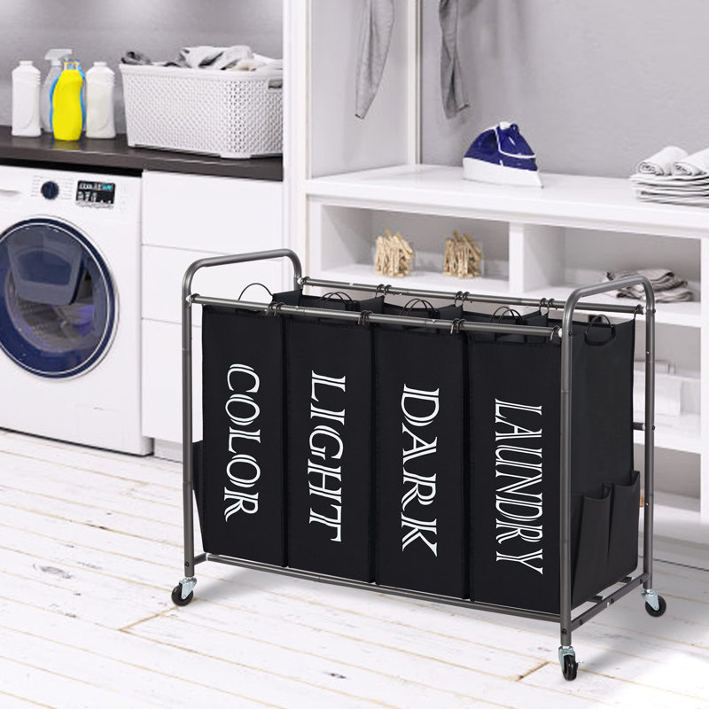 Rebrilliant Laundry Divider With Side Pockets, Multi Laundry Separator